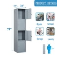 thumbnail image 7 of Fesbos Metal Locker 4 Lockable Door,71" Tall Steel Storage Cabinet for School Office Gym Home Employees Staff Sundries Room, 7 of 7