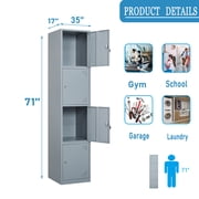 Fesbos Metal Locker 4 Lockable Door,71 Tall Steel Storage Cabinet for School Office Gym Home Employees Staff Sundries Room