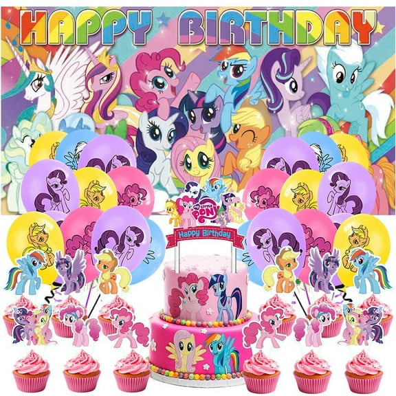 My little pony Party Supplies Latex Balloons Decor Banner Backdrop Kit Birthday Decorations