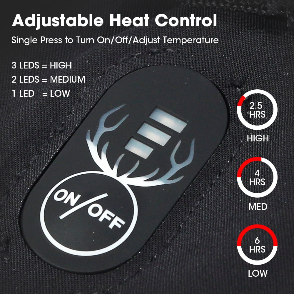 SNOW DEER Heated Mittens for Men and Women - 7.4V 2200MAH Electric Rechargeable Battery Gloves for Winter Skiing, Skating, Snow, Camping, Hiking - Heated Hand Warmer