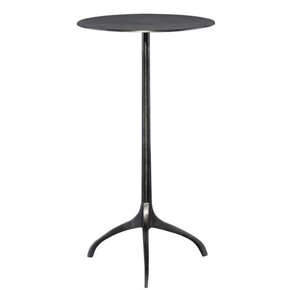 Bowery Hill Modern Industrial Accent Table in Antique Nickel