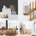thumbnail image 3 of Estante para platos de madera de bambú, soporte para platos, gabinete de almacenamiento de cocina compacto, organizador para platos/platos/tazones/tazas de ollas/tabla de cortar, 3 of 4