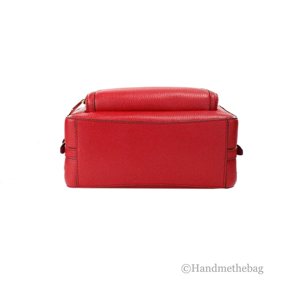 Michael Kors Jaycee Medium Bright Red Pebble Leather Zip  display picture 3