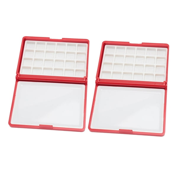 Caja de Acuarela, 2 piezas mini Caja de paleta de acuarela compacta portátil desmontable para acomodar Todos los pigmentos paletas de acuarela para artistas principiantes principiantes