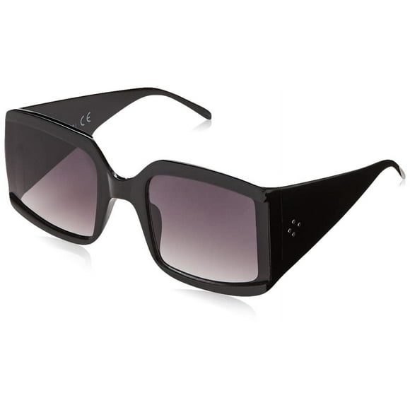 TAHARI TH810 Lunettes de Soleil Carrées Surdimensionnées de Protection UV Cadeaux Élégants pour Femmes, 66 mm, Noir