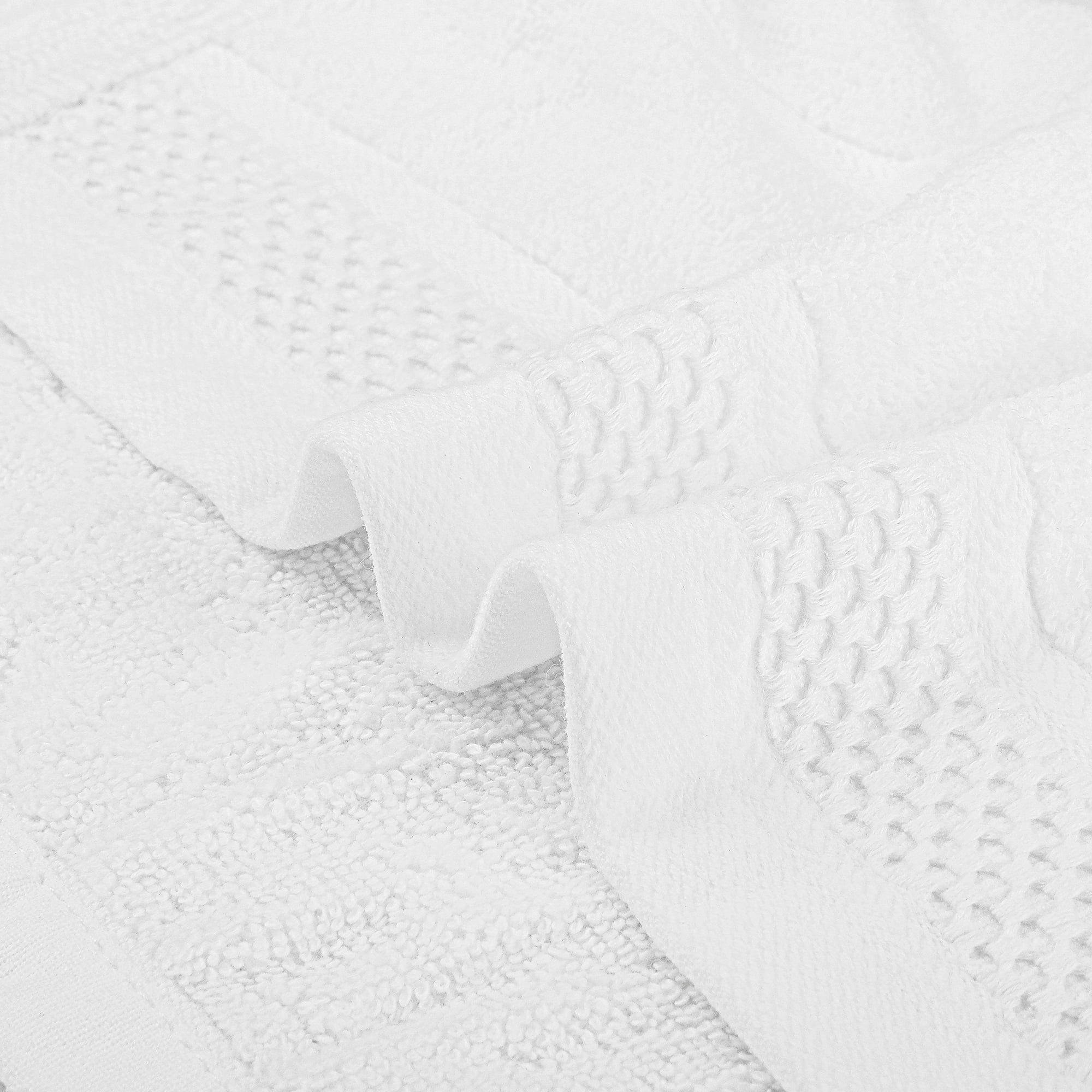 Unique Bargains Cotton Wash Cloths for Face Striped Face Cloths Highly Absorbent Towels White