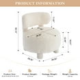 thumbnail image 4 of Timbernest Armless Accent Chair, Modern Sofa Side Chair with Curved Wingback and Solid Wood Legs, Decorative Chair for Living Room, Comfy Upholstered Makeup Chair for Bedroom, White Fur, 4 of 8