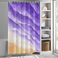 thumbnail image 5 of Ocean Waves Shower Curtain, 48" x 72", Abstract Gradient Orange Purple Waves Beach Waterproof Bathroom Curtain Washable Shower Curtain Set with 12 Hooks, 5 of 8