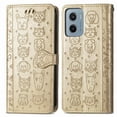 thumbnail image 4 of Funda Cartera FOXDOCK para Motorola Moto E15 , Flip PU con Relieve de Gatos y Perros, Tarjetero y Soporte, 4 of 6