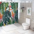 thumbnail image 7 of Orinice Shower Curtain with Hook Tropical Jungle Nature Palm Leaves Bird of Paradise Plant Watercolor Hawaii 54x72 Inch Stall Size Bathroom Waterproof Decoration 69x72, 7 of 7