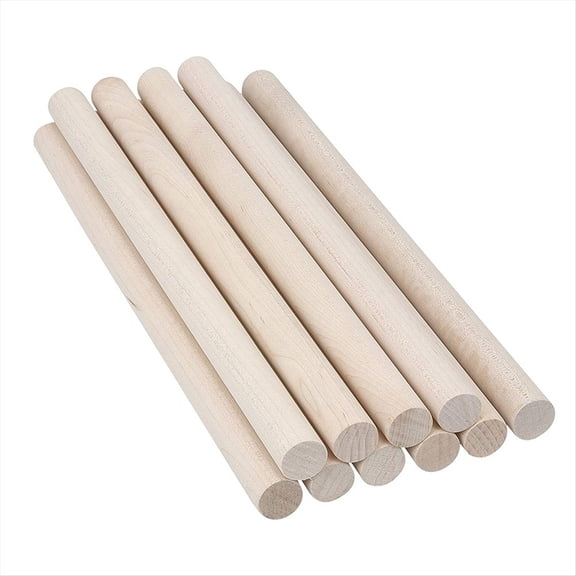 50Pcs Wooden Dowel Rods Unfinished Wood Dowels, Solid Hardwood Sticks for Crafting, Macrame, DIY & More, Sanded Smooth