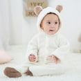thumbnail image 5 of Newborn Baby Cartoon Bear Snowsuit Fleece Cute Unisex Hooded Onesies Romper Jumpsuit Winter Clothes, 5 of 10