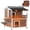 AIR33 (Heated-Brown), variant on Aivituvin Heated Outdoor Cat House for Winter, 23.6" Insulated Wooden Feral Cat Shelter with Thermostatic Heating Pad, Raised Feet and Door Curtain