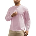 thumbnail image 6 of Stamzod Men Shirts Fashion Solid Color Stand-Up Long Sleeve Shirt Daily Casual Loose Work Shirts for Men Pink S, 6 of 7