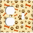 thumbnail image 4 of Metal Light Switch Plate Cover Puppy Dog Paw Print Bones Orange Beige DOG043, 4 of 13