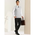 thumbnail image 4 of Unique Bargains Men's Sleeveless V-Neck Solid Color Cable Knitted Sweater Vest Light Gray M, 4 of 6