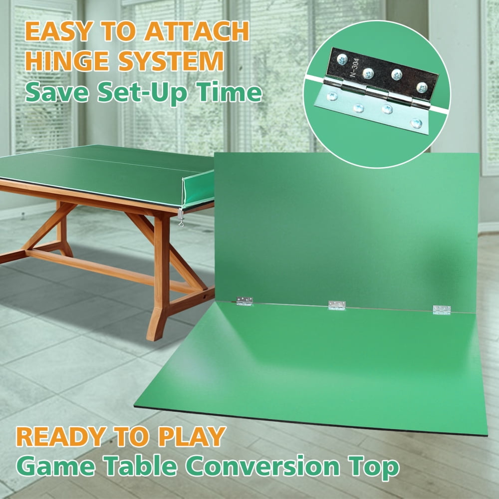 Holaki 8ft Mid-Size Ping Pong Conversion Top Foldable & Portable Table Tennis Table Top for Indoor Games