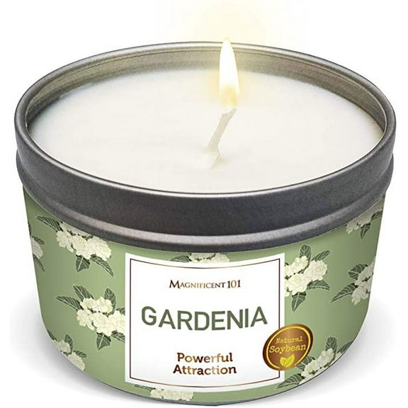 Magnificent 101 Gardenia 6oz Natural Soy Aromatherapy Attraction Intention Candle