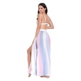 thumbnail image 3 of FORMRS Womens Long Sarong Beach Wrap Semi-Sheer Bikini Skirt Bathing Swimsuit Cover Up, Abstract Pink, 3 of 7
