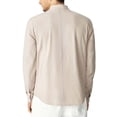 thumbnail image 5 of Liwarace Mens Cotton Linen Long Sleeve Shirt Solid Baggy Button-down Tops T Shirt Blouse, 5 of 22