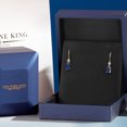 thumbnail image 5 of Gem Stone King 14K Yellow Gold Blue Sapphire and Lab Grown Diamond Earrings for Women | 1.13 Cttw | Gemstone September Birthstone | Pear Shape 6X4MM, 5 of 6