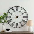 thumbnail image 2 of Solange Round Metal Wall Clock - 36" Dark Brown, 2 of 5