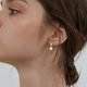 thumbnail image 3 of Perla Oro Rhinestone Ear Clip Dangle Delgado Elegante Rhinestone Pendientes Boda Mujeres Accesorios Joyería Pendientes para Mujeres, 3 of 7