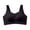 Black bra for women, variant on Ribbed Wireless Tank Bra Wide Shoulder Strap Textured Seamless Complete Side Support Bralette For Women No Underwire Solid Color Sleep Daily Outfit