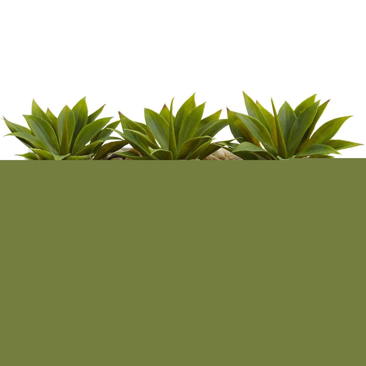 Nearly Natural 7" Agave Succulent Artificial Plant in Rectangular Planter, Green