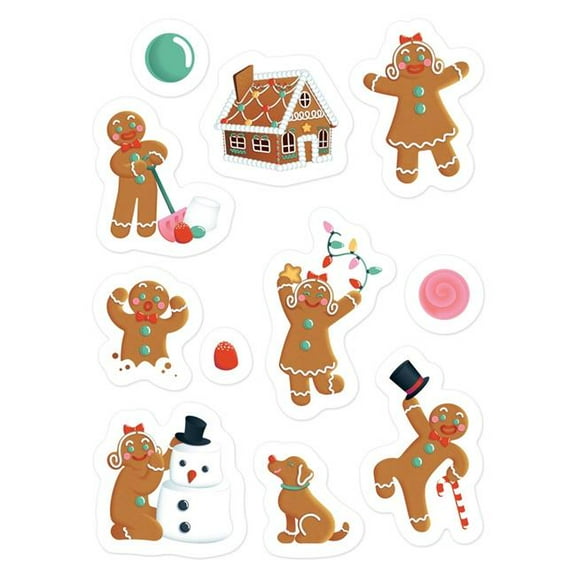 Beistle 20792 4.75 x 7.5 in. Gingerbread Stickers for Party Supplies - Pack of 12