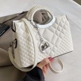 thumbnail image 4 of Bolso de mano para mujer, elegante bolso de trabajo acolchado a la moda de PU, bolso de color sólido, 4 of 9