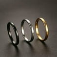 thumbnail image 3 of EOEMY 2mm Black/Gold/Silver Tungsten Carbide Ring Men'S Women'S Wedding Band Size 6-11, 3 of 7