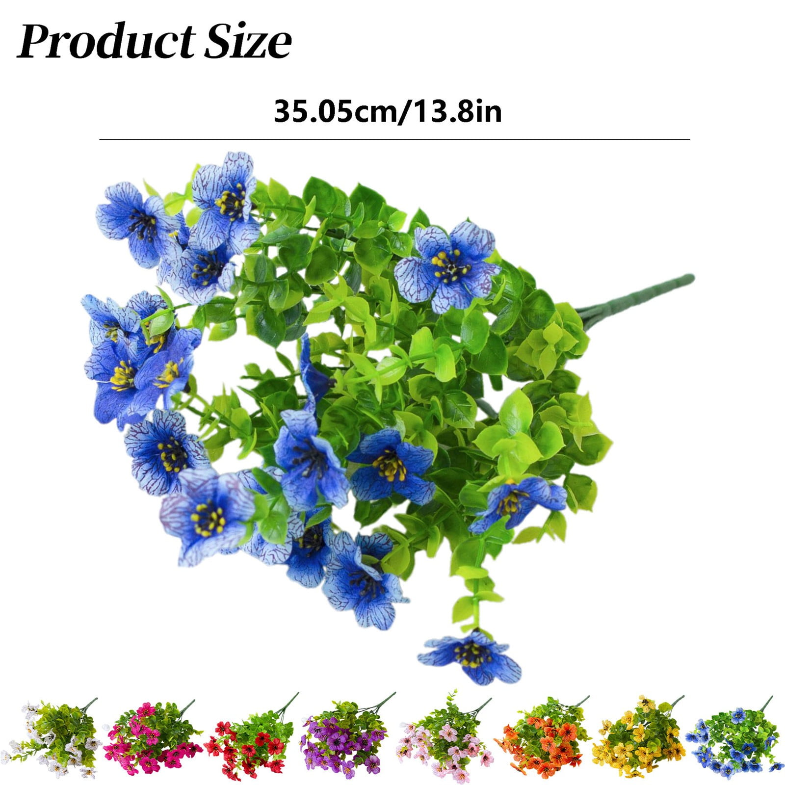 SSNTSY 13.8" Artificial Flowers for Outdoor, Faux Flower Plants, UV Resistant Spring Decoration, No Fade Faux Plants, Fake Colored Flower for Outside Porch Patio Home Yard Garden Planters Pots
