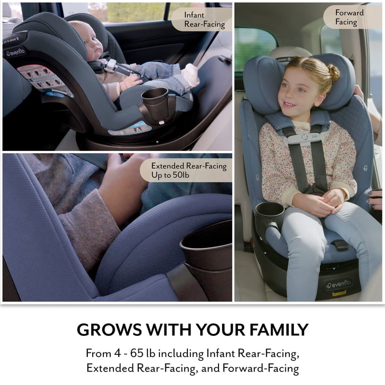Evenflo Revolve360 Slim 2-in-1 Rotating Car Seat with Green & Gentle Fabric  (Quartz) - Walmart.com