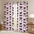 thumbnail image 2 of Feelyou Black Pink Bow Curtains Pack of 2 (42x84 Each), Cartoon Curtains Blackout, 2 of 6