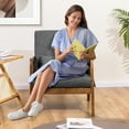 thumbnail image 5 of spanspace Accent Chair Mid-Century Modern Chair with Side Pocket, Lounge Armchair with Lumbar Pillow & Solid Wood Frame for Living Room Balcony Bedroom, Grey, 5 of 8