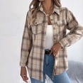 thumbnail image 4 of PFRNLFNo Boundaries Flannel Plaid Shirts for Women Warm Casual Button Down Long Sleeve Plaid Shackets Jackets, 4 of 9