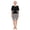 Black, variant on Adult Alzheimers Women Anti-strip Jumpsuit Short Sleeve Zipper Striped Romper One Piece Nightwear Navy Blue XL