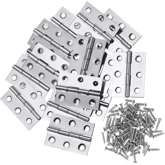 Bisagra ZAQW de acero inoxidable de 2 pulgadas con 120 tornillos (20 piezas)