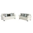 thumbnail image 2 of Berrie 2pc Sofa Loveseat Set, 9 Throw Pillows, Modern White Polyester, 2 of 3