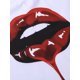 thumbnail image 4 of TRKIYQC moda mujer elegante labios estampado Tops y Blusa camisas 2021 verano señoras Oficina Casual Stand cuello pulóveres ojo Blusa Tops TRKIYQC  moderno, 4 of 9