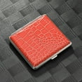 thumbnail image 6 of Crocodile patterned leather cigarette box made of imitation leather material, pack of 20 cigarettes (brown), 6 of 6