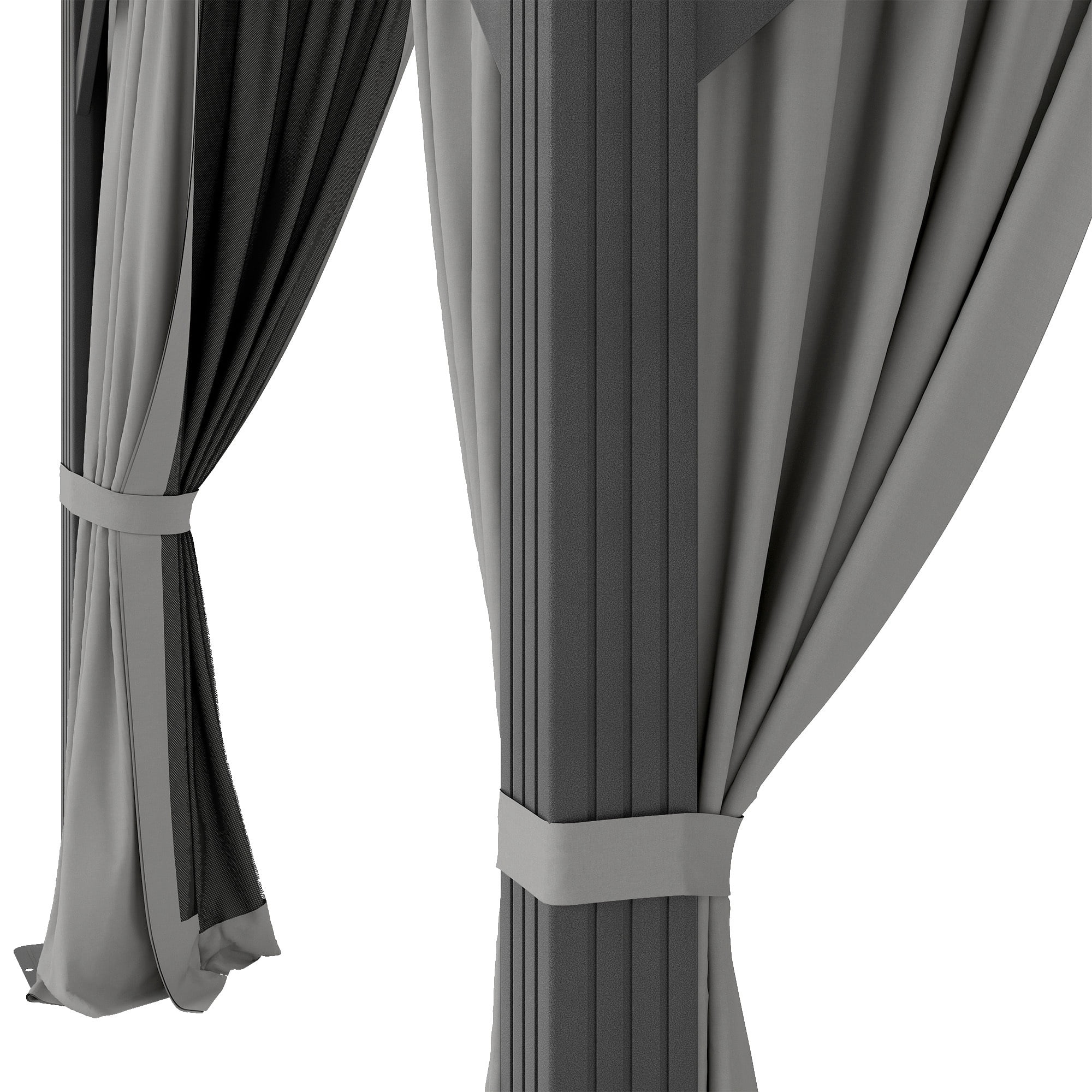 Dextrus 10' x 10' Hardtop Gazebo, Double Roof Polycarbonate Canopy, Outdoor Shelter with Mosquito Netting & Privacy Curtains, Heavy-Duty Metal Frame for Patio, Backyard, Deck and Lawn, Gray