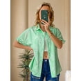 thumbnail image 2 of Hibeli Hawaiian Shirts for Women Short Sleeve Button Down Shirts Tropical Vacation Outfits, 2 of 8