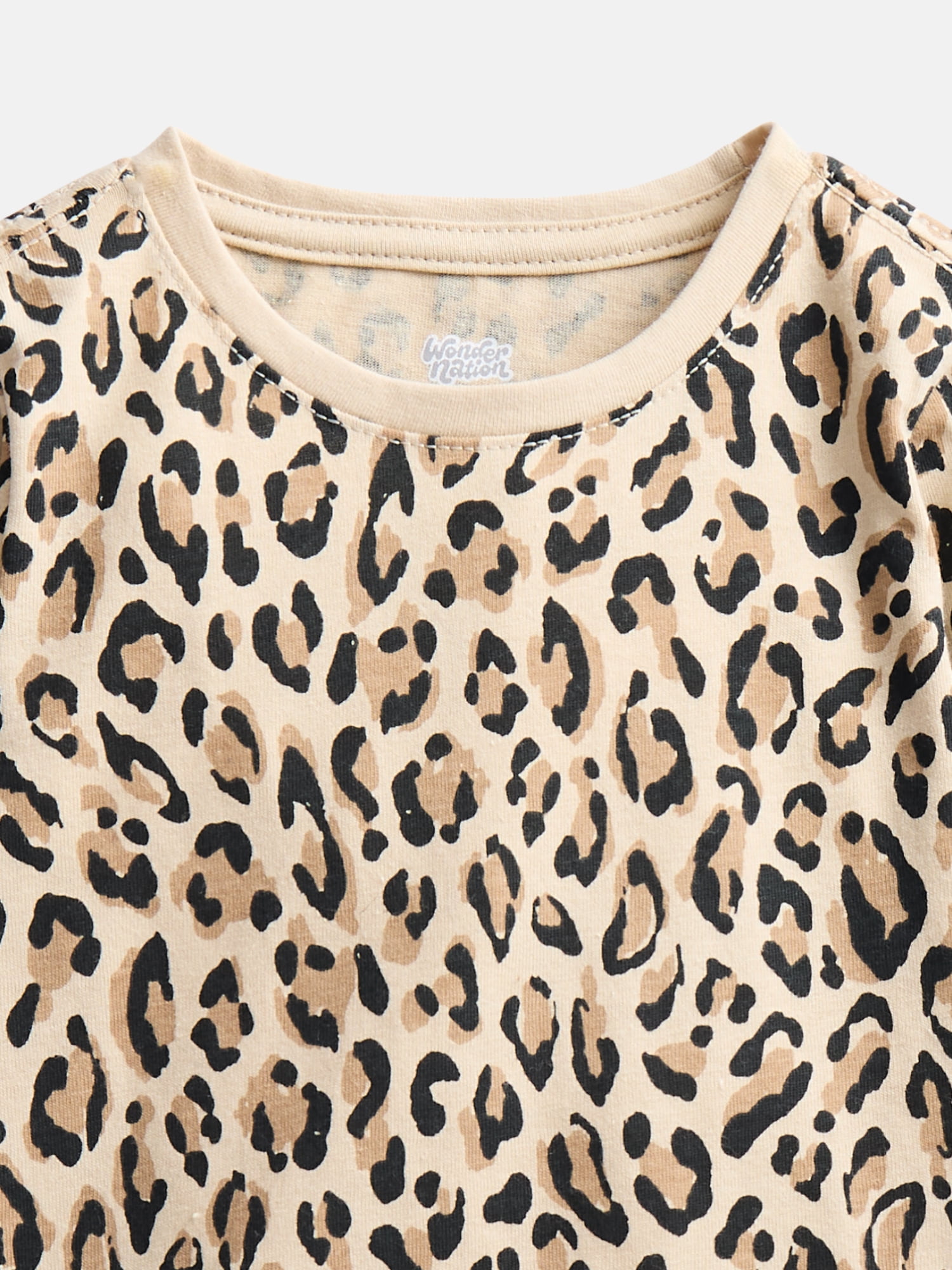 Wonder Nation Baby and Toddler Girls Printed Tee with Long Sleeves, Sizes 0M-5T