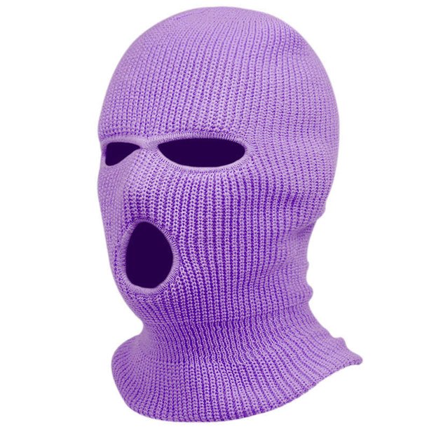 Gorro de punto de tres agujeros con aguja de lingote de invierno, gorro de lana de color caramelo, gorro para cavar agujeros al aire libre, gorro con máscara a prueba de viento para ciclismo