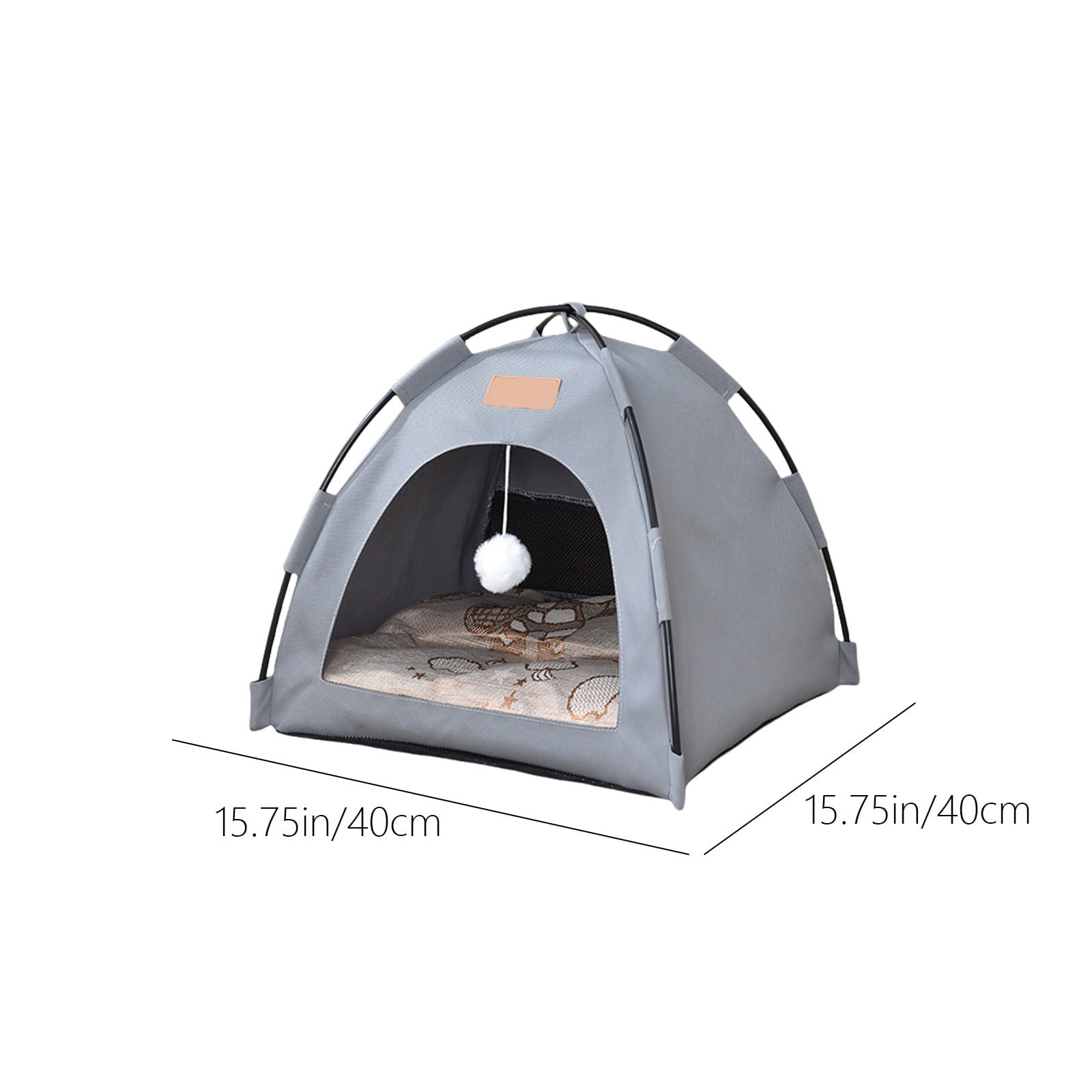 Nilvkv Four Season Semi Enclosed Pet Tent House Washable Waterproof Outdoor Cats Dogs Bed For Small Pets Grey Green Khaki 15.7x15.7x1.2in