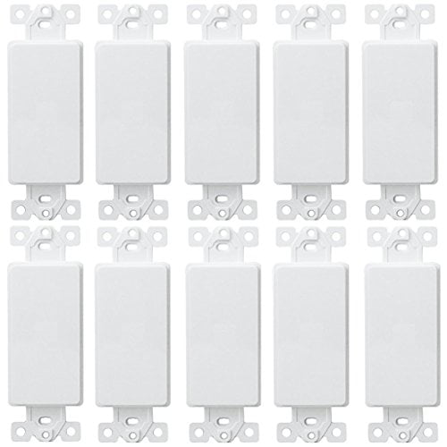 Photo 1 of ****USED** ENERLITES Blank Adapter Insert for Decorator Wall Plates, Unbreakable Polycarbonate Thermoplastic, UL Listed, 6001-W-10PCS, White, (10 Pack)