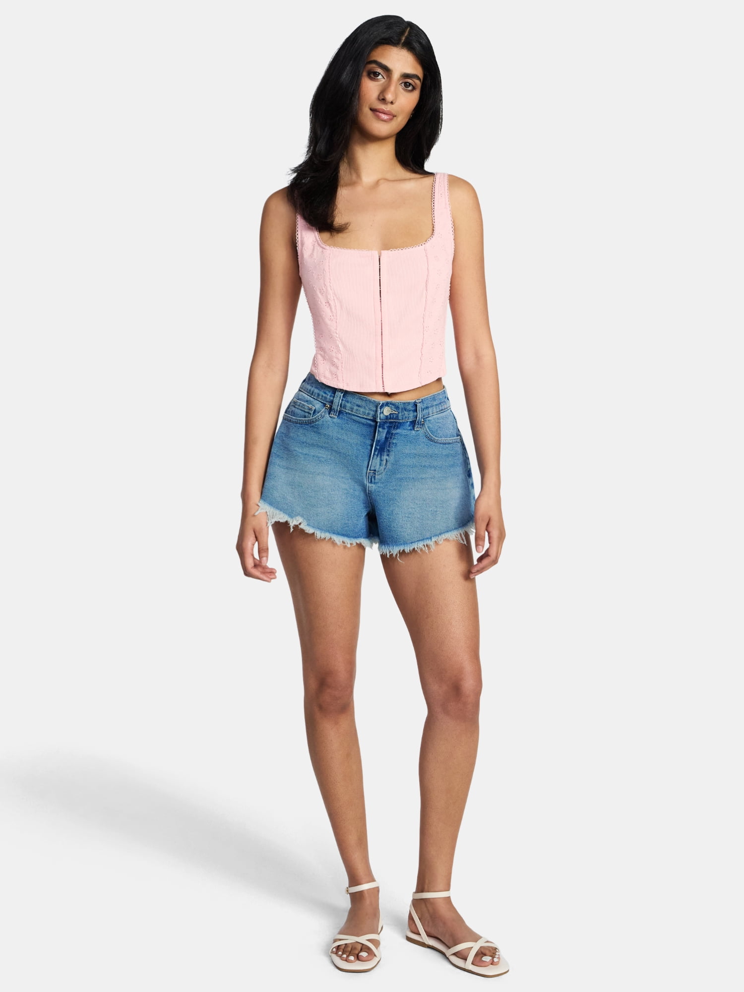 Madden NYC Women's Frayed Denim Shorts, Sizes XXS-XXL