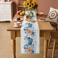 thumbnail image 2 of Summer Coastal Table Runner 90 Inches, Sea Ocean Starfish Shells Coral Conch Wood Gray Bed Runner Dresser Scarves Tabletop for Indoor Outdoor Parties/Ceremony/Banquet, 13" x 90", 2 of 9